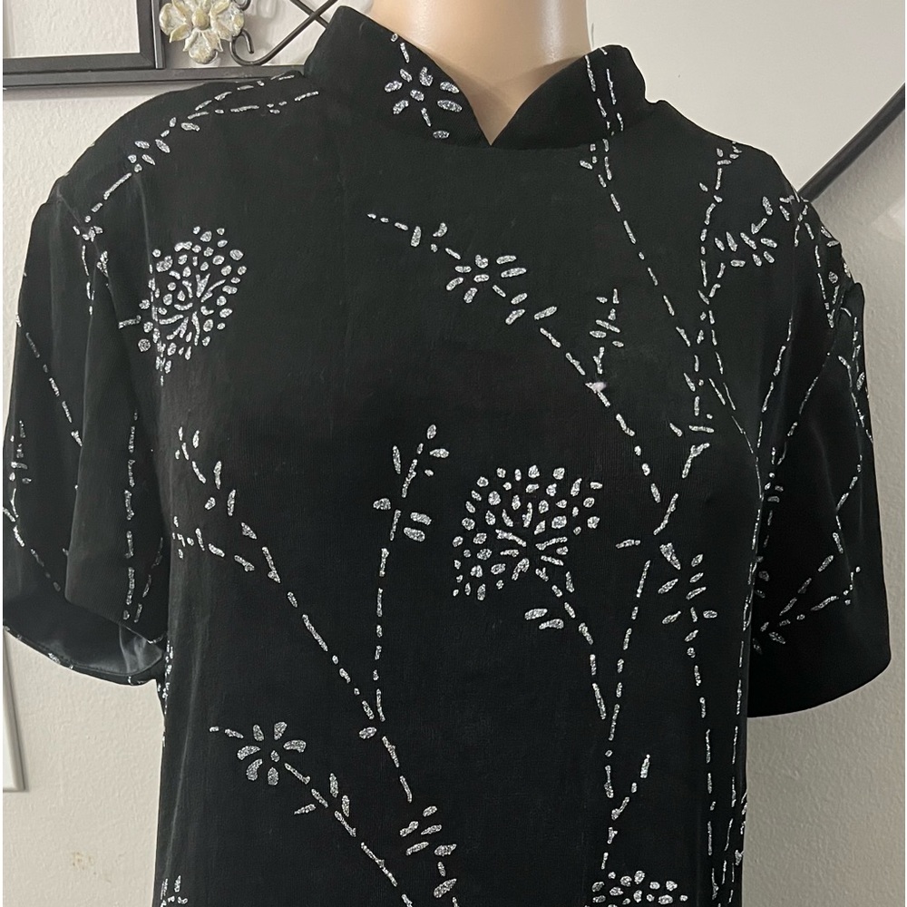 Jessica Howard Poppy Field Black and Silver Shimmer Women’s Vintage Long Dress